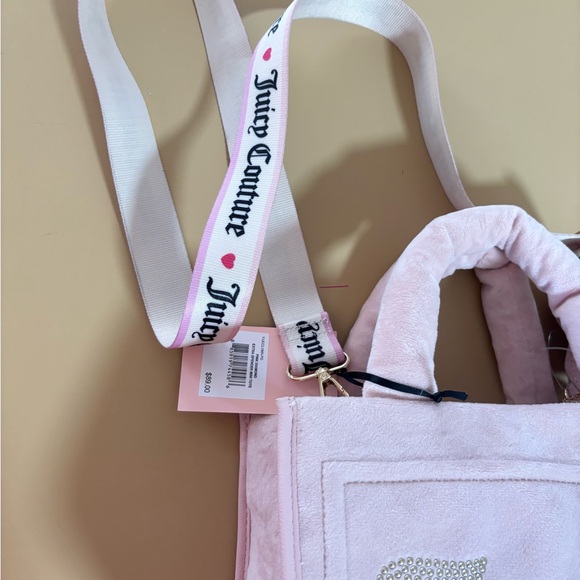 Juicy Couture Pink Crossbody Bag with Rhinestone Logo NWT - Picture 7 of 10
